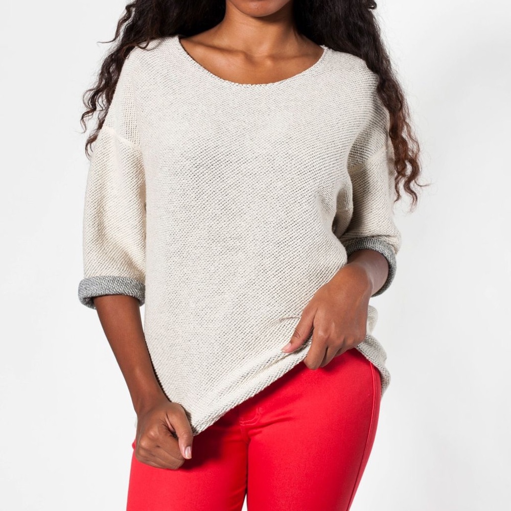 american apparel reversible easy sweater
